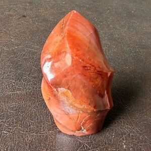 Polished large Red Carnelian flame crystal piece